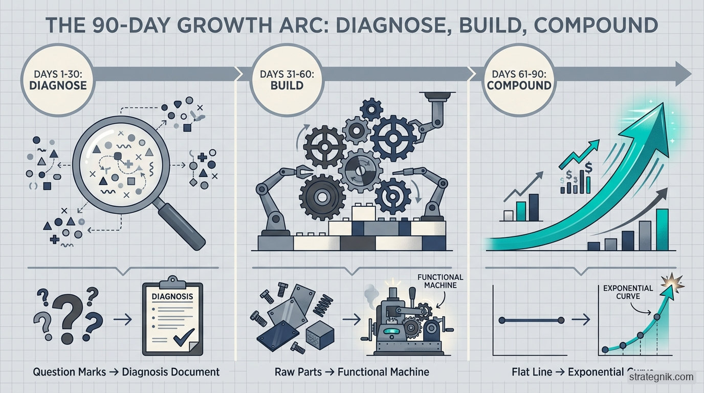 Fractional CMO First 90 Days: The 30/60/90 Plan for a Series A Company